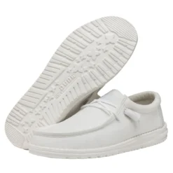Wally Slub Canvas - White -Deals Daily Shoes Store 40009 100 WALLYSLUBCANVAS WHITE PAIRBOTTOM