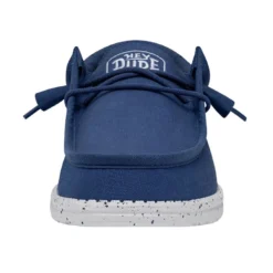 Wally Slub Canvas - True Blue -Deals Daily Shoes Store 40009 428 WALLYSLUBCANVAS TRUEBLUE LEFTFRONT