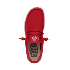 Wally Slub Canvas - Red -Deals Daily Shoes Store 40009 610 WALLYSLUBCANVAS RED LEFTTOP