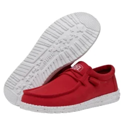 Wally Slub Canvas - Red -Deals Daily Shoes Store 40009 610 WALLYSLUBCANVAS RED PAIRBOTTOM