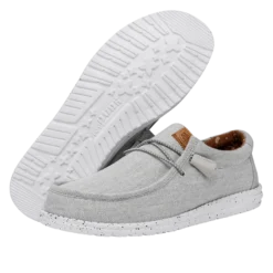 Wally Washed Canvas - Light Grey -Deals Daily Shoes Store FW23 M 40296 007 WALLY WASHED CANVAS LIGHT GREY LEFT PAIROUTSOLE