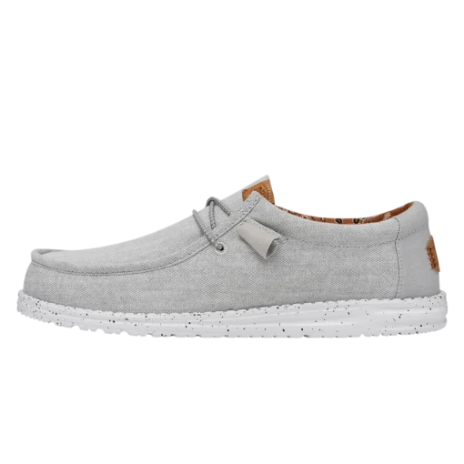 Wally Washed Canvas - Light Grey 2 Wally Washed Canvas - Light Grey -Deals Daily Shoes Store FW23 M 40296 007 WALLY WASHED CANVAS LIGHT GREY LEFT PROFILE