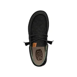 Wally Washed Canvas - Black/Black -Deals Daily Shoes Store FW23 M 40296 060 WALLY WASHED CANVAS BLACK BLACK LEFT TOP